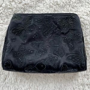 Neiman Marcus Small Black Butterfly Cosmetic Case